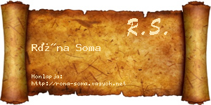 Róna Soma névjegykártya